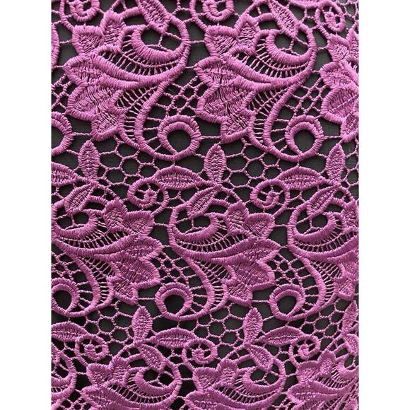 Alice + Olivia Plum Purple Lace V-Neck Sleeveless Sheath Dress 0 New With Tags - Picture 9 of 14